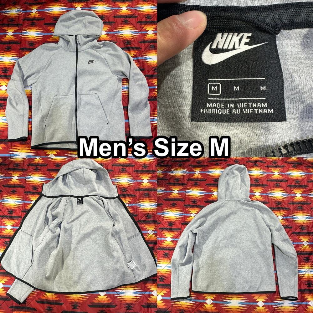 Nike Sportswear Tech Fleece Full Zip Hoodie Mens Medium Gray Jacket 928483-063